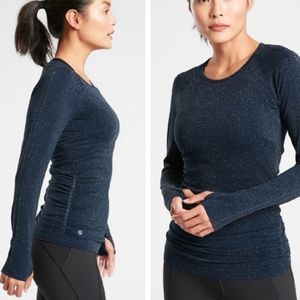 Athleta Speedlight glow top shimmer long sleeve